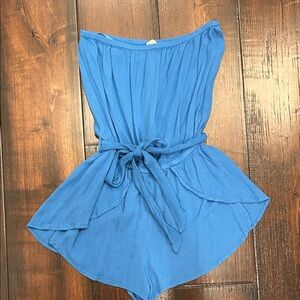 Elan Blue Strapless Swim Coverup